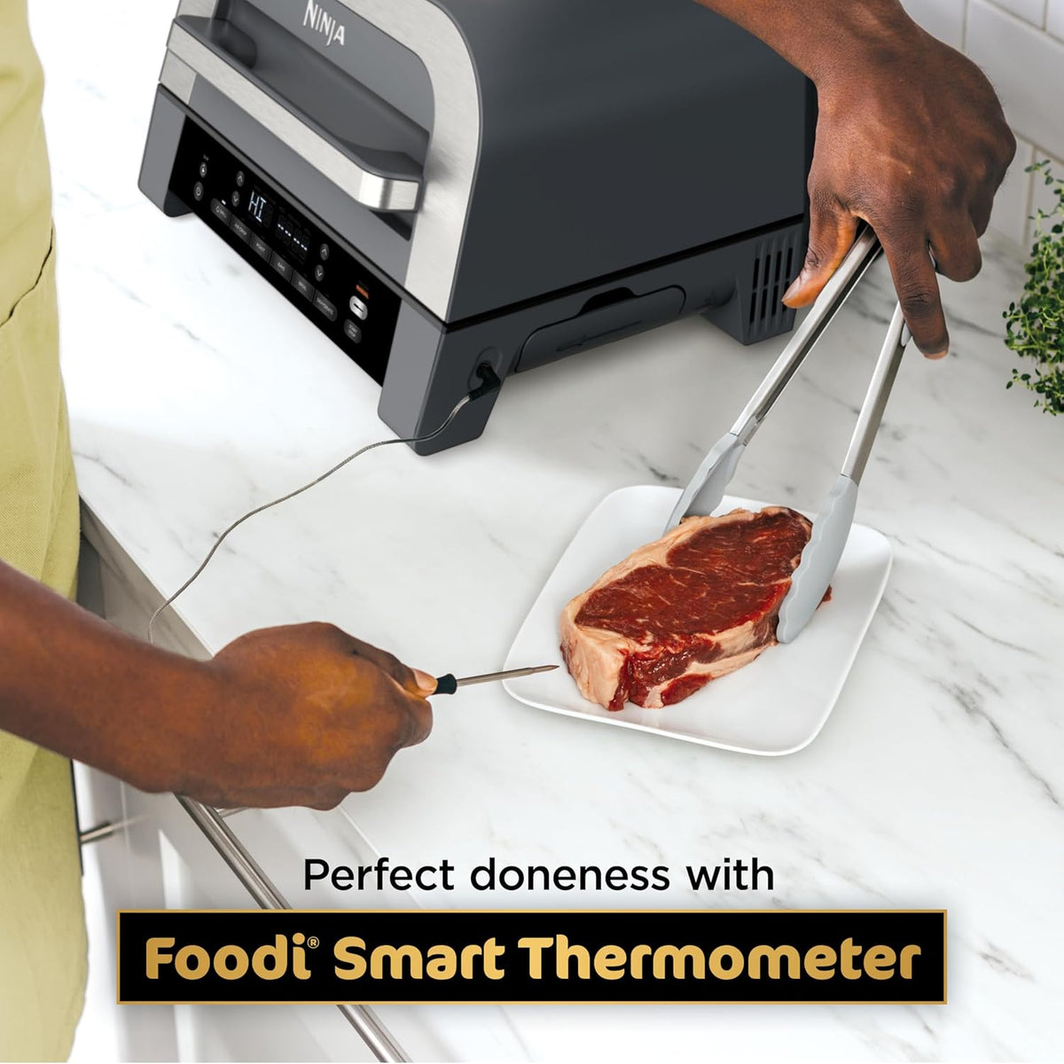 New Smart XL 6-in-1 Indoor Grill – Air Fry, Roast, Bake, Broil & Dehydrate with Smart Thermometer